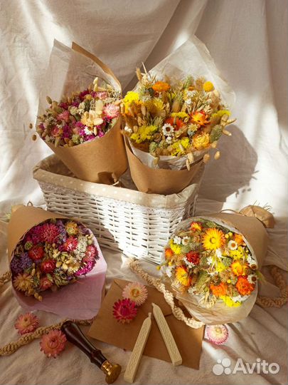 Букеты из сухоцветов