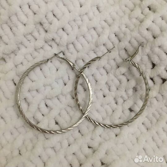 Серьги кольца серебро