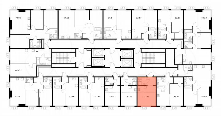 Квартира-студия, 23,9 м², 22/33 эт.