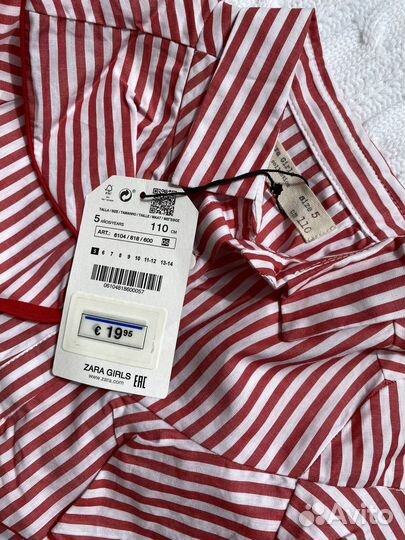 Рубашка для девочки zara 116 новая