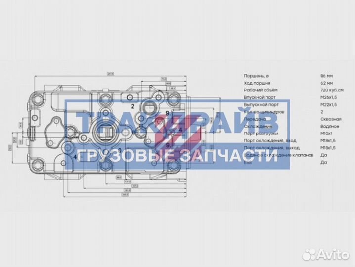 Компрессор для автомобилей Скания 2-х цилиндровый