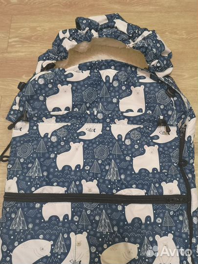 Зимний конверт в коляску на овчине