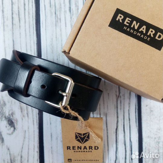 Браслет мужской нат.кожа