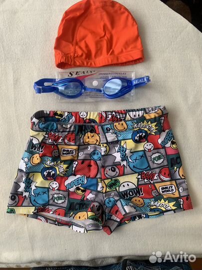 Купальные плавки для мальчика,очки и шапочка