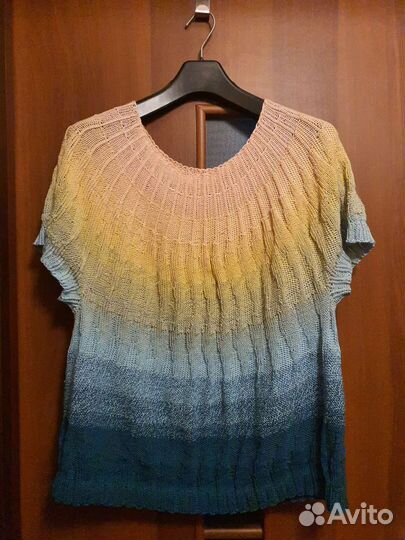 Вязаный джемпер/туника. Ручная работа. Оверсайз