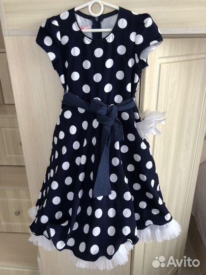 Платье праздничное горох паетки 134-140