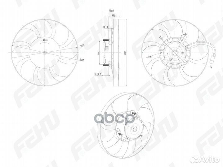Электровентилятор охлаждения (без кожуха) VAZ 2