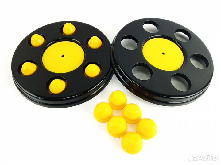 Колпаки газель черные с желтыми колпачками