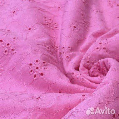 Ткань шитье хлопок кружево фуксия