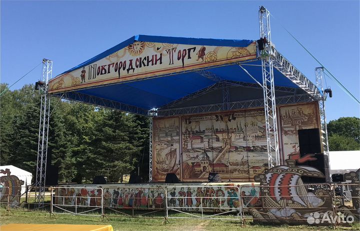 Двускатный мобильный сценический комплекс 12,0 х 9