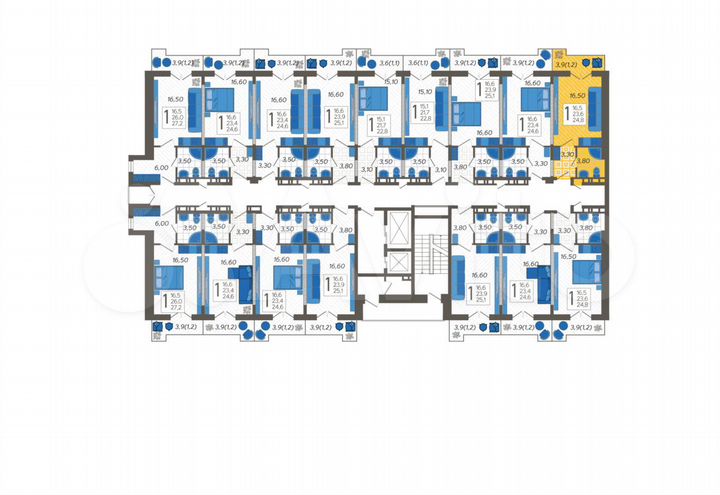 Апартаменты-студия, 24,8 м², 8/12 эт.