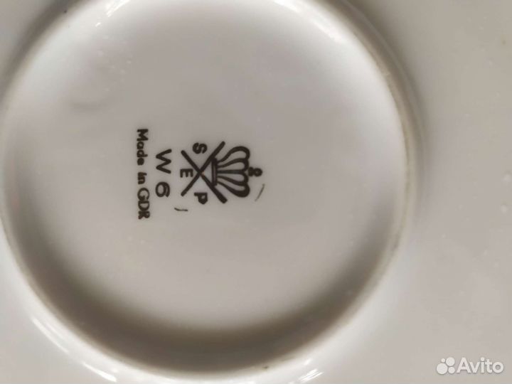 Блюдо новое от сервиза гдр. Роза с позолотой