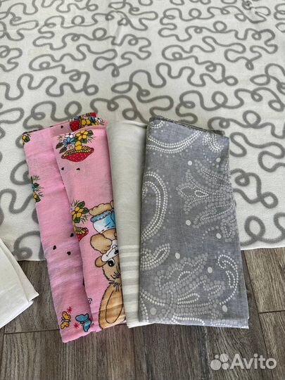 Плед IKEA, 4 наволочки, 3 простыни пакетом