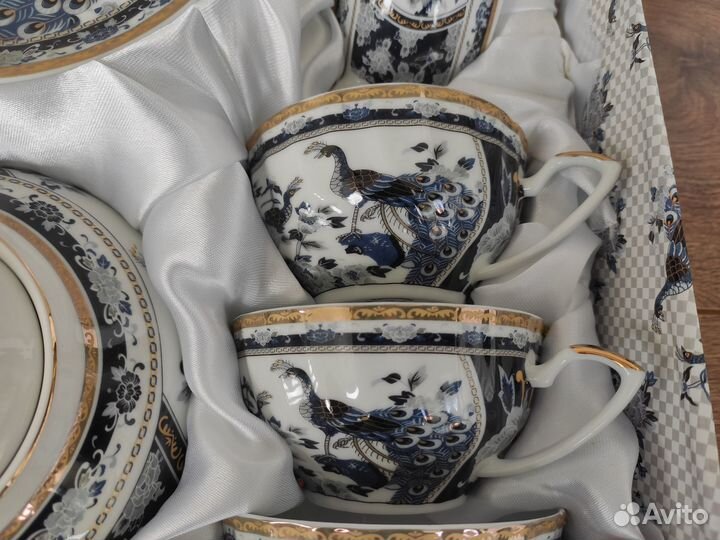 Новый чайный сервиз. Фарфор под гжель