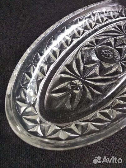 Селедочница. Блюдо для нарезки.ссср. Стекло.Клеймо