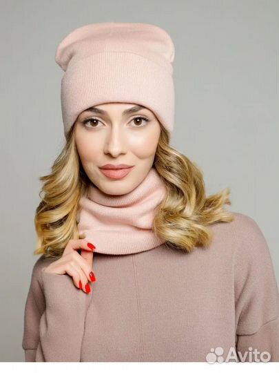 Шапка и снуд демисенные женские