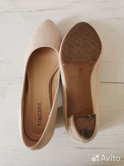 Туфли лодочки бежевые под замшу