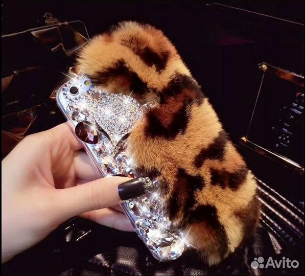 Чехлы на айфон 6, новые с кроличьим мехом