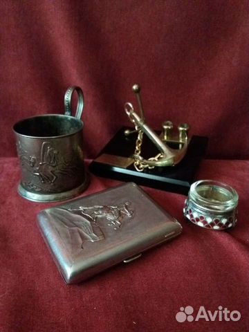 Портсигар,якорь,подстаканник СССР