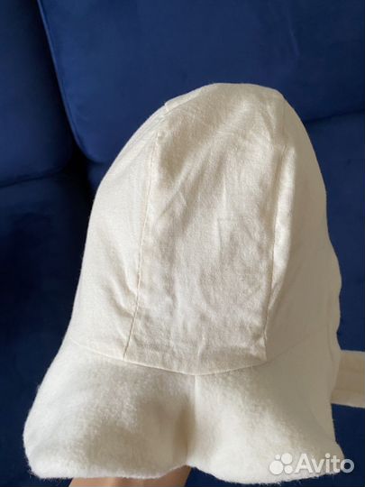 Шерстяная шапка шлем для 6-8 мес на липучках