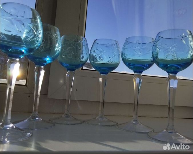 Фужеры цветное. Хрусталь