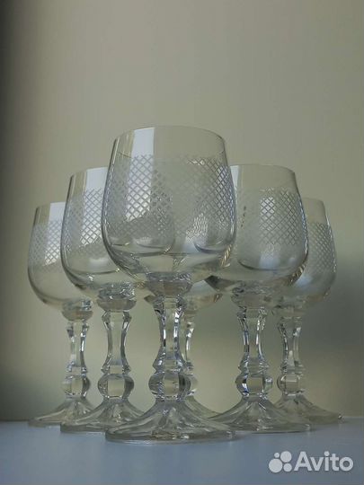 Фужеры хрустальное стекло винтаж СССР не использов