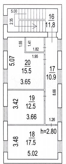 Офис 60 м² - целиком этаж - 3 кабинета