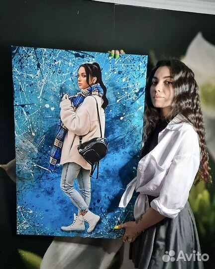 Портрет по фото на холсте под заказ