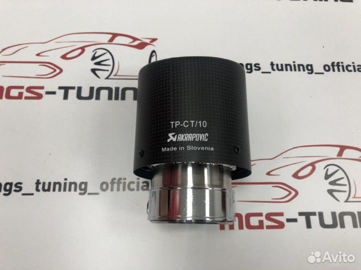 Насадка Akrapovic classic карбон одинарная 102 мм