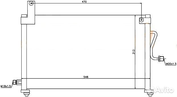 Радиатор кондиционера Daewoo Matiz (01- )