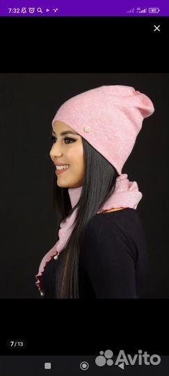 Шапка с шарфом под дреды