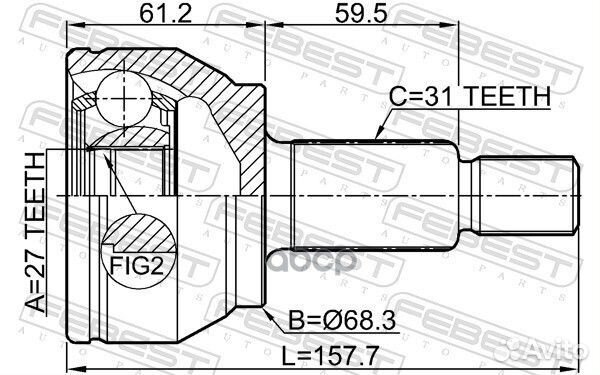 ШРУС наружный 27X68.3X31 2910-evoq Febest