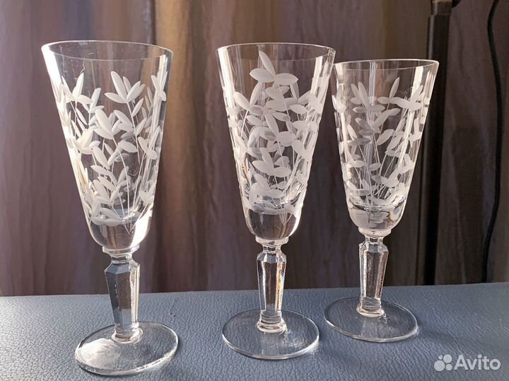 Хрустальные фужеры комплект (раритет СССР) 15 шт