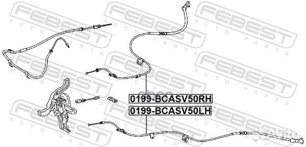 0199-bcasv50RH трос тормоза стояночного правый