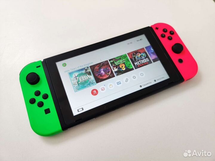 Nintendo Switch v2 + чипованный + большой комплект