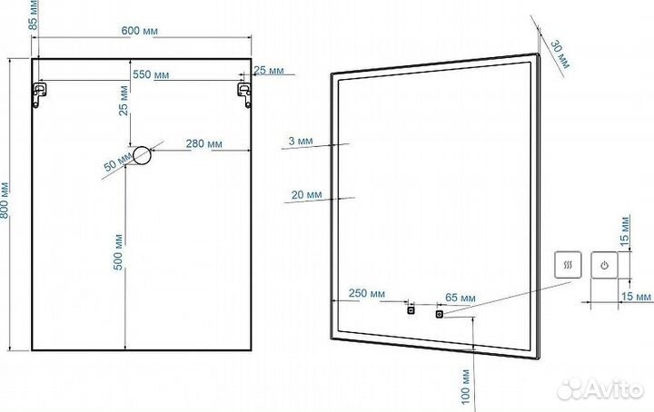 Зеркало Art&Max am-are-600-800-ds-fc-h-nero Черное