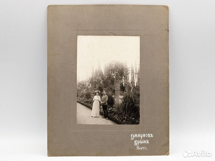 Антикварное фото офицер с женой Ялта фото Смирнов