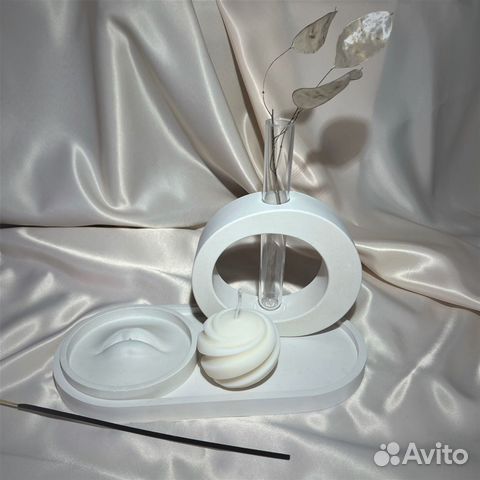 Подарочный набор с вазой, свечой, подставкой