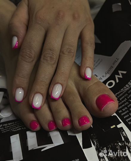 Маникюр с покрытием гель лак педикюр