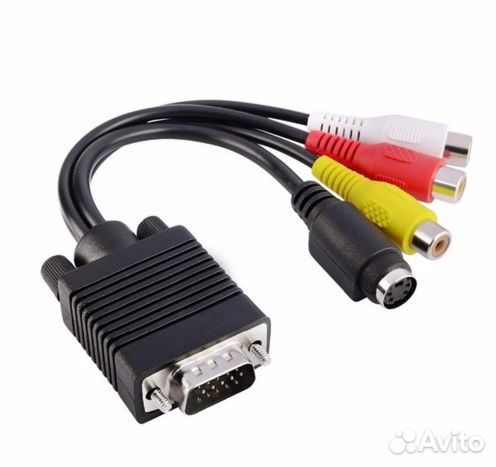 Переходник VGA(штекер) -3RCA(гнезда) +svhs(4 pin)