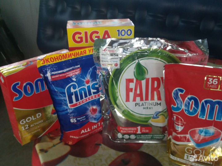 Таблетки и порошок для посудомоечной машины