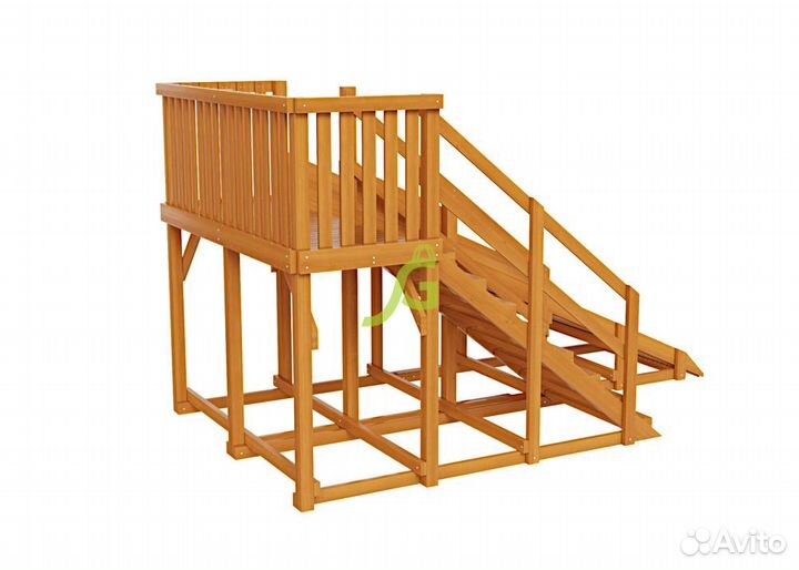 Деревянная зимняя горка 