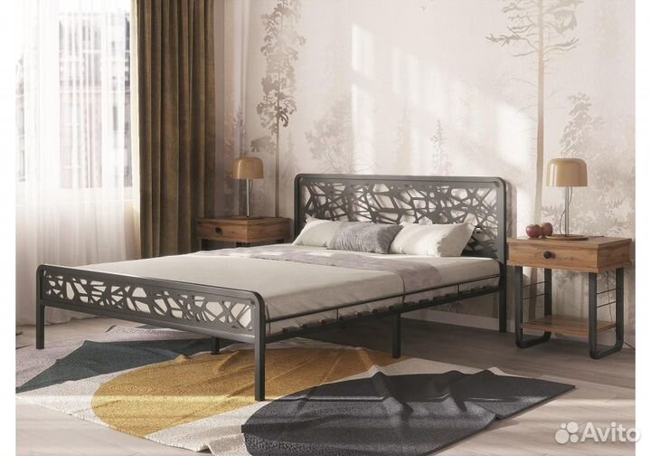 Тумба прикроватная Малгома черная - дуб вотан