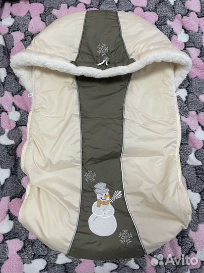 Зимний конверт в коляску на овчине