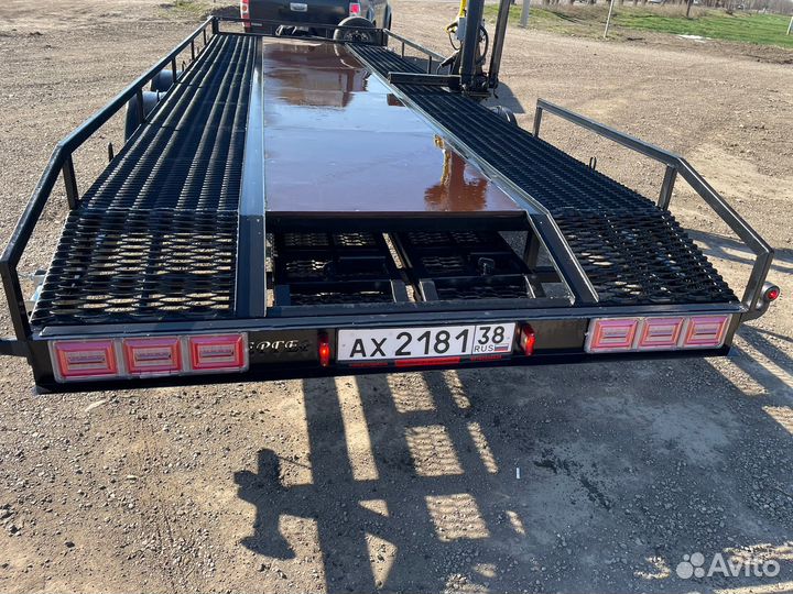 Прицеп 6.5/2 метра(площадка) с крановой установкой