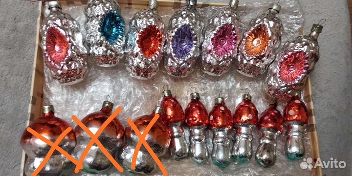 Елочные игрушки стекло СССР