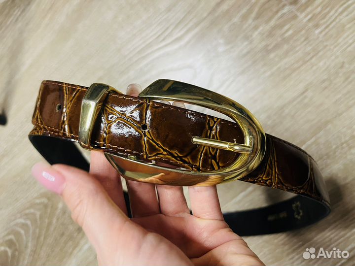 Ремень из натуральной кожи лакированный