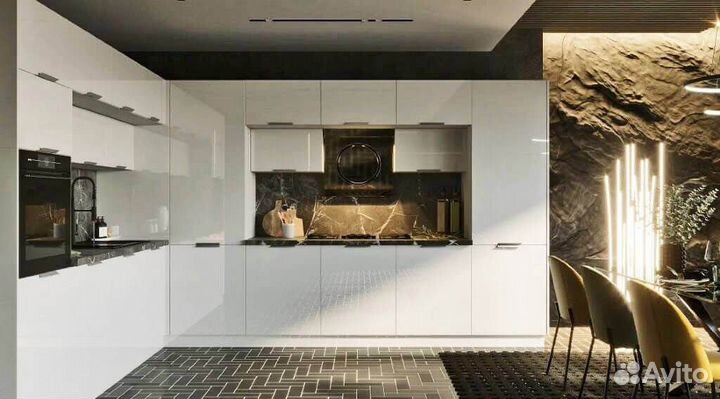 Кухня Аттика - кухня пластик белая