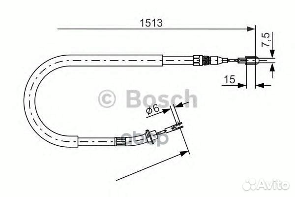 Трос ручного тормоза 1987477852 Bosch
