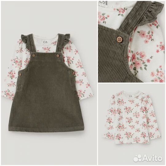 Сарафан лонгслив 62, 68, 80 C&A (Германия)